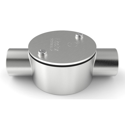 RS PRO Through Box, Conduit Fitting, 25mm Nominal Size, 316 Stainless Steel, Silver