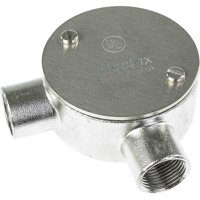 RS PRO Angle Box, Conduit Fitting, 20mm Nominal Size, 316 Stainless Steel, Silver