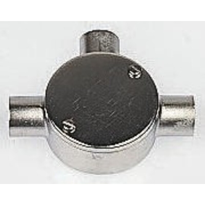 RS PRO 3 Way Tee Box, Conduit Fitting, 20mm Nominal Size, 316 Stainless Steel, Silver