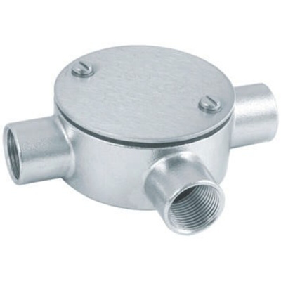 RS PRO 3 Way Tee Box, Conduit Fitting, 20mm Nominal Size, 316 Stainless Steel, Silver