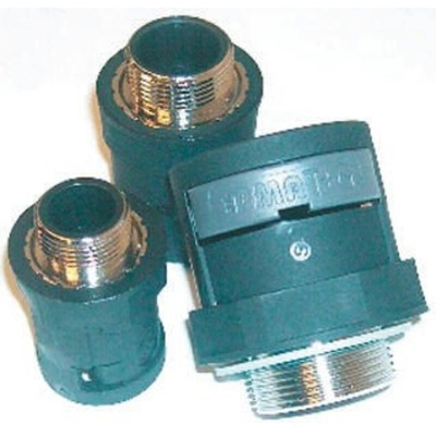 PMA Straight, Conduit Fitting, 17mm Nominal Size, M20, PA with metal thread, Black