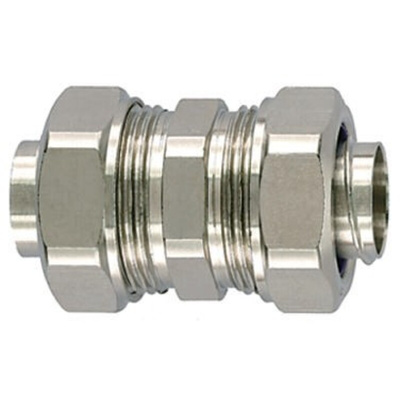 HellermannTyton PCS-PCS Compression Coupler, Conduit Fitting, 20mm Nominal Size, M20, Brass, PA 6, Silver