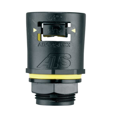 Adaptaflex Straight, Conduit Fitting, 16mm Nominal Size, M16, Nylon 66, Black