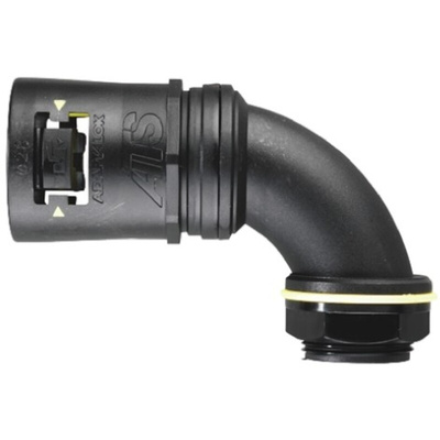 Adaptaflex 90° Elbow, Conduit Fitting, 16mm Nominal Size, M16, Nylon 66, Black