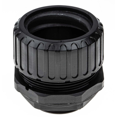 Adaptaflex Straight, Conduit Fitting, 40mm Nominal Size, M40, Nylon 66, Black