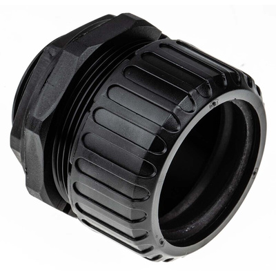 Adaptaflex Straight, Conduit Fitting, 40mm Nominal Size, M40, Nylon 66, Black
