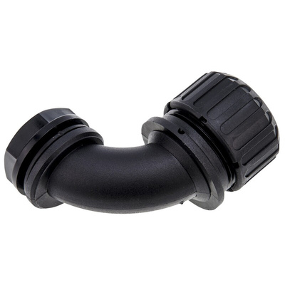 Adaptaflex 90° Elbow, Conduit Fitting, 20mm Nominal Size, M20, Nylon 66, Black