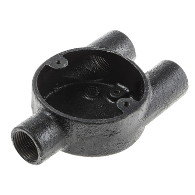 RS PRO Y Box, Conduit Fitting, 20mm Nominal Size, Steel, Black