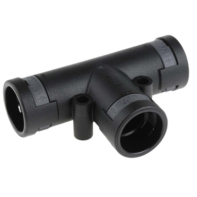 PMA T Piece, Conduit Fitting, NW17 x 3 Nominal Size, PA 6, Black