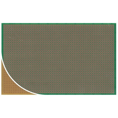 RE212-HP, Single Sided Eurocard PCB FR2 With 38 x 61 1mm Holes, 2.54 x 2.54mm Pitch, 160.15 x 100.2mm
