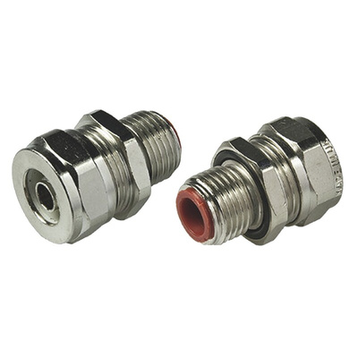 Adaptaflex Straight, Conduit Fitting, 16mm Nominal Size, M20, Brass, Metallic
