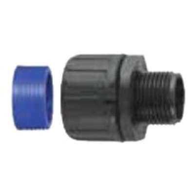 Flexicon Straight, Conduit Fitting, 34mm Nominal Size, M40, Nylon 66, Black