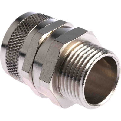 Flexicon Straight, Conduit Fitting, 20mm Nominal Size, M20, Nickel Plated Brass