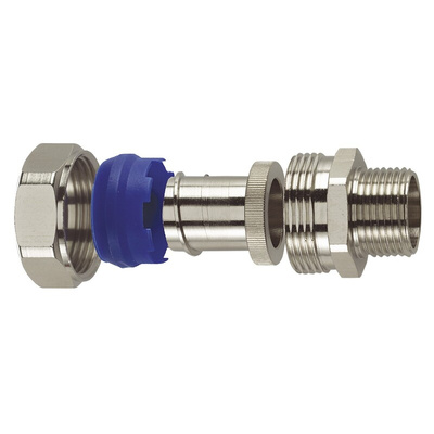 Flexicon Straight, Conduit Fitting, 25mm Nominal Size, M25, Nickel Plated Brass