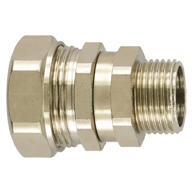 Flexicon Straight, Swivel, Conduit Fitting, 12mm Nominal Size, M16, Nickel Plated Brass