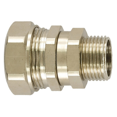 Flexicon Straight, Swivel, Conduit Fitting, 16mm Nominal Size, M20, Nickel Plated Brass