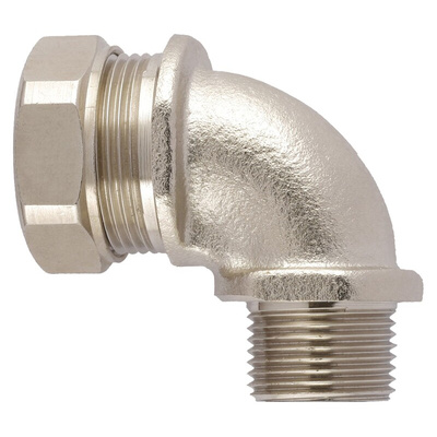 Flexicon 90° Elbow, Conduit Fitting, 25mm Nominal Size, M25, Nickel Plated Brass