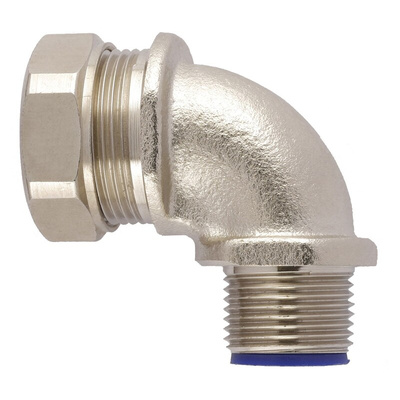Flexicon 90° Elbow, Conduit Fitting, 20mm Nominal Size, M20, Nickel Plated Brass