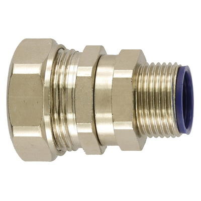 Flexicon Straight, Swivel, Conduit Fitting, 25mm Nominal Size, M25, Nickel Plated Brass