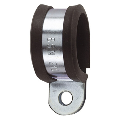 Flexicon P Clip, Conduit Fitting, 10mm Nominal Size, Plated Steel, PVC (Liner)