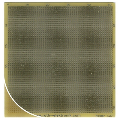 RE013-LF, Single Sided Matrix Board FR4 with 51 x 52 0.45mm Holes, 1.27 x 1.27mm Pitch, 70.48 x 68.58 x 1.5mm