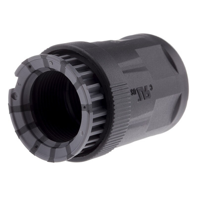 PMA Fixed Fitting, Conduit Fitting, 23mm Nominal Size, M25 x 1.5, Brass, Black