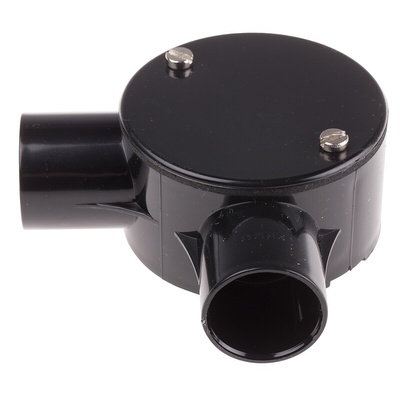 RS PRO Angle Box, Conduit Fitting, (Dia) 25mm Nominal Size, PVC, Black