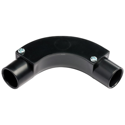 RS PRO Inspection Bend, Conduit Fitting, (Dia) 25mm Nominal Size, PVC, Black