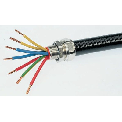 Adaptaflex Flexible, Liquid Tight Conduit, 20mm Nominal Diameter, Galvanised Steel, Black