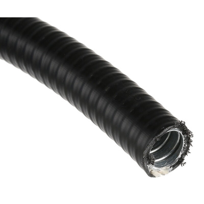 Adaptaflex Flexible, Liquid Tight Conduit, 16mm Nominal Diameter, Galvanised Steel, Black