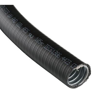 Adaptaflex Flexible, Liquid Tight Conduit, 32mm Nominal Diameter, Galvanised Steel, Black