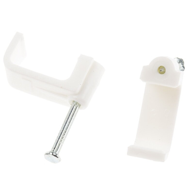 RS PRO White PE Rectangular Cable Clip