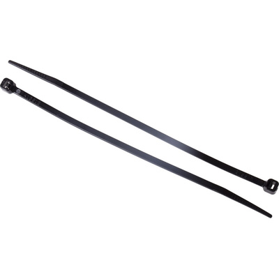 RS PRO Cable Tie, 150mm x 3.6 mm, Black Nylon, Pk-100