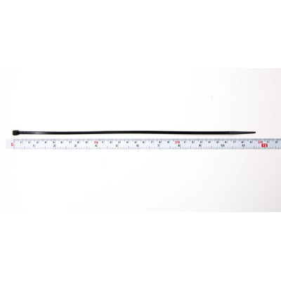 RS PRO Cable Tie, 292mm x 3.6 mm, Black Nylon, Pk-100