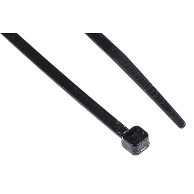 RS PRO Cable Tie, 150mm x 3.6 mm, Black Nylon, Pk-1000