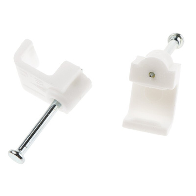 RS PRO White PE Rectangular Cable Clip