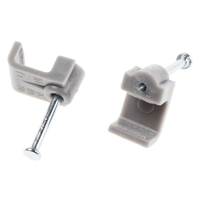 RS PRO Grey PE Rectangular Cable Clip, 1.5mm Max. Bundle