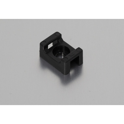 RS PRO Black Cable Tie Mount 10 mm x 15mm, 4.8mm Max. Cable Tie Width