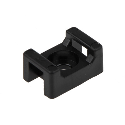 RS PRO Black Cable Tie Mount 10 mm x 15mm, 4.8mm Max. Cable Tie Width