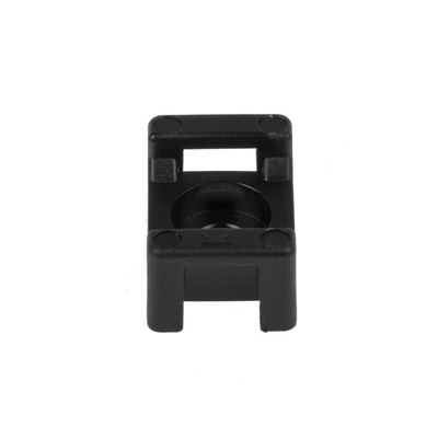 RS PRO Black Cable Tie Mount 10 mm x 15mm, 4.8mm Max. Cable Tie Width