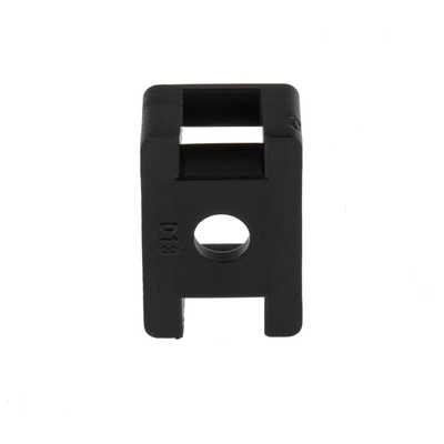 RS PRO Black Cable Tie Mount 10 mm x 15mm, 4.8mm Max. Cable Tie Width
