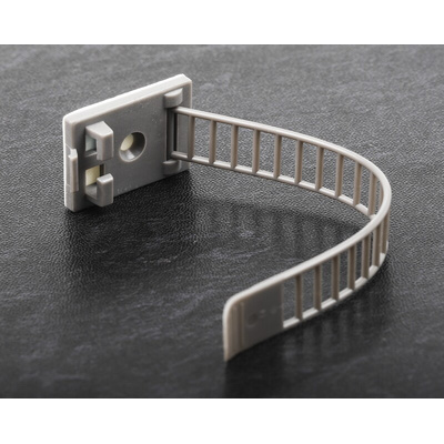 RS PRO Grey Nylon Adjustable Clamp, 26mm Max. Bundle