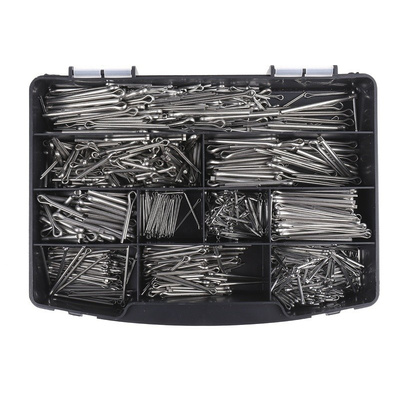 1025 piece Plain Stainless Steel Metric Cotter Pin Kit A2 304,