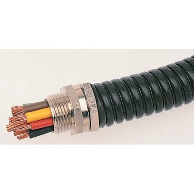 Adaptaflex Flexible Conduit, 32mm Nominal Diameter, Galvanised Steel, Black