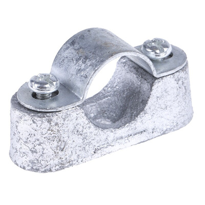 RS PRO Natural Galvanised Steel Saddle Clamp, 20mm Max. Bundle