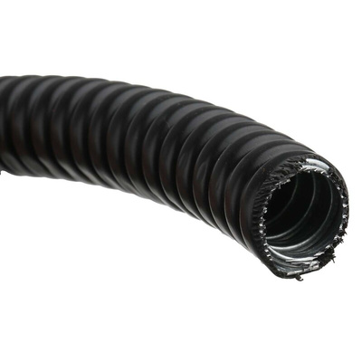 Adaptaflex Flexible Conduit, 16mm Nominal Diameter, Galvanised Steel, Black