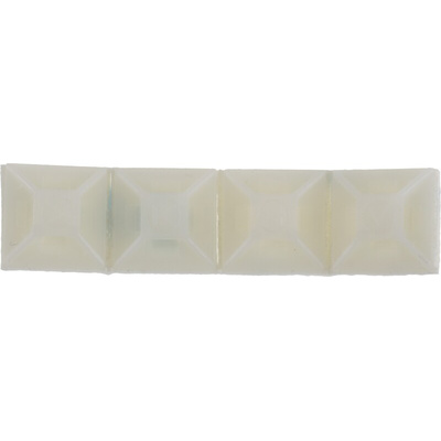 RS PRO Self Adhesive Natural Cable Tie Mount 13 mm x 13mm, 2.5mm Max. Cable Tie Width