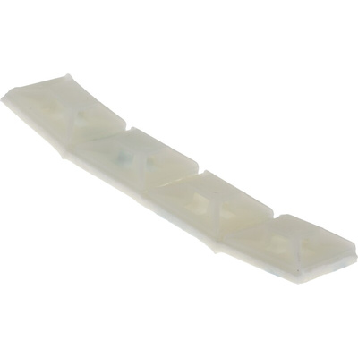 RS PRO Self Adhesive Natural Cable Tie Mount 13 mm x 13mm, 2.5mm Max. Cable Tie Width