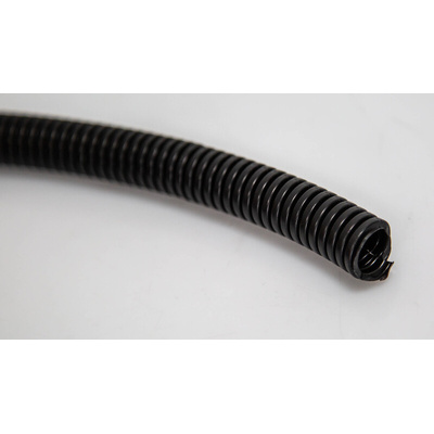 RS PRO Flexible, Split Conduit, 10.7mm Nominal Diameter, Plastic, Black