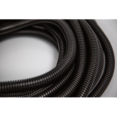 RS PRO Flexible, Split Conduit, 10.7mm Nominal Diameter, Plastic, Black